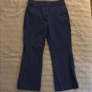 J Crew Tall Flare Cropped Dark Blue Trousers